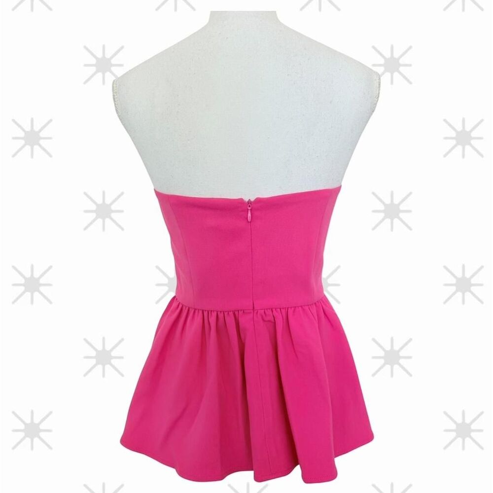 💞 NWT French Connection Strapless Bubble Peplum Top 💞 Size 4 - Picture 3 of 8